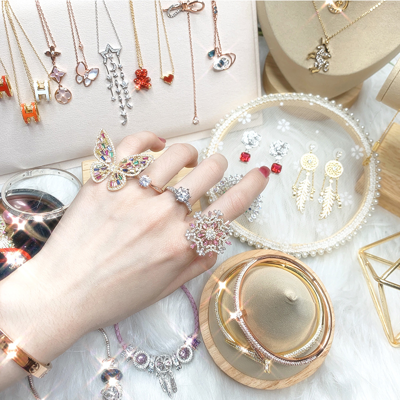 日韩风格手链项链锁骨链耳钉耳环耳饰925银戒指手镯胸针毛衣链