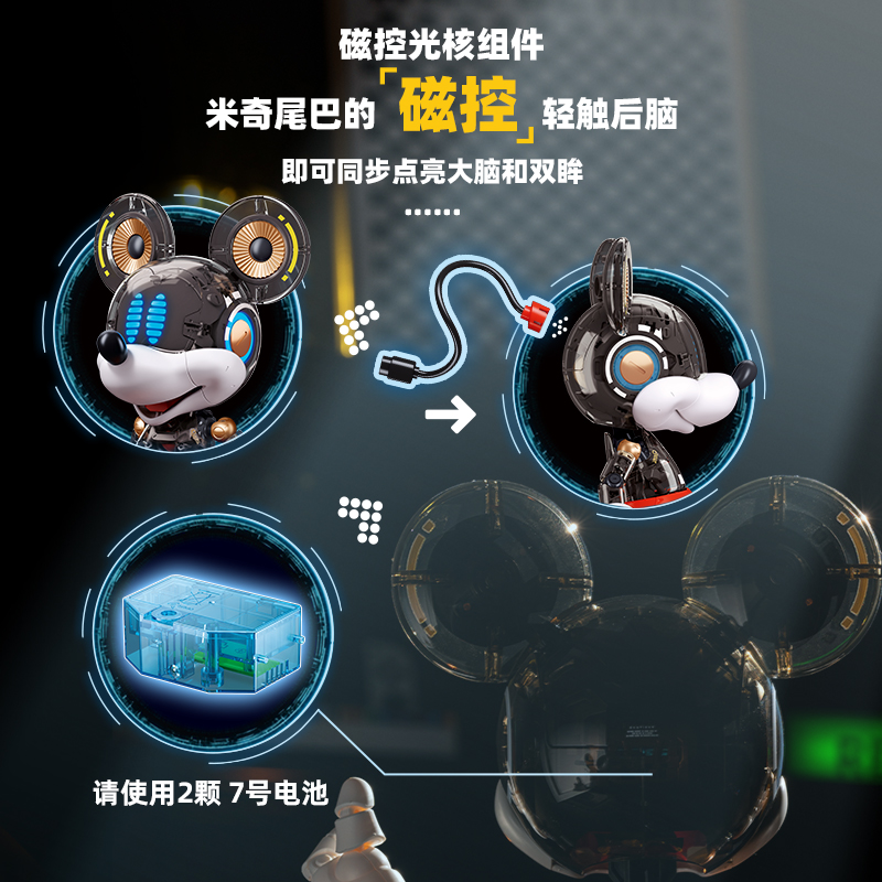 米奇潮玩拼装模型【3种面具 现代-经典-赛博】高清大图