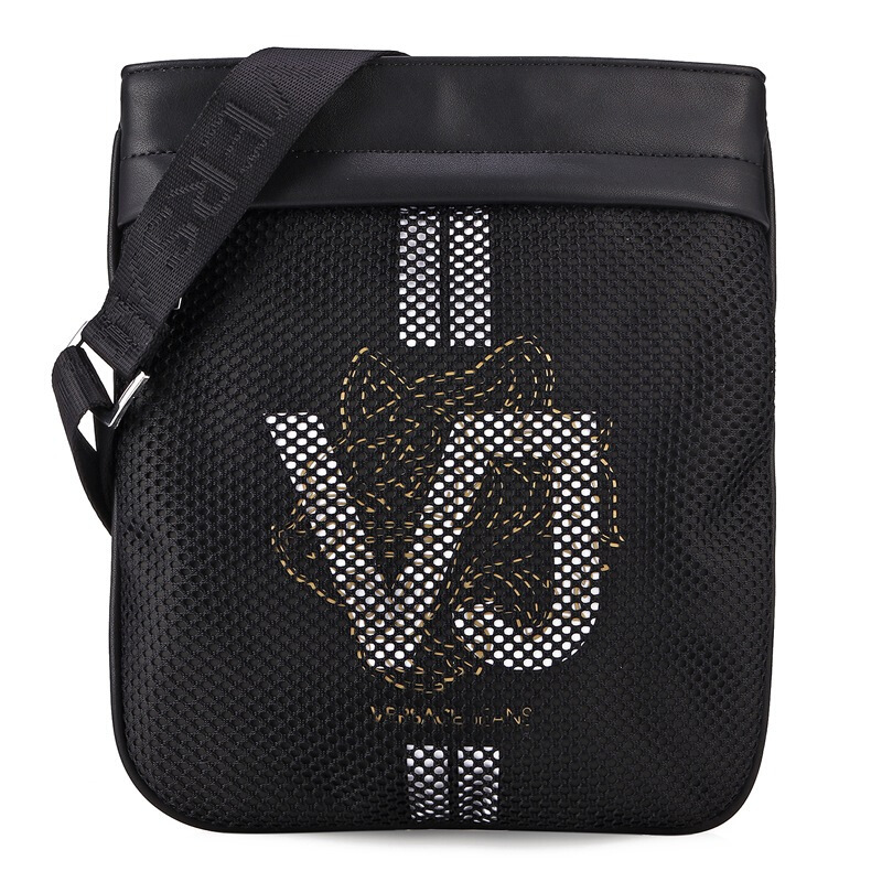 versacejeans范思哲春夏款男士黑色聚酯纤维镂空挎包e1ytbb1270892899