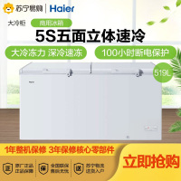 海尔(Haier)519升 卧式冷柜 断电保护 高温不化货 五面制冷 大冷冻力 商用大冰柜 BC/BD-519HTK