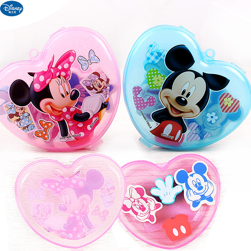 迪士尼可爱卡通小学生橡皮女孩公主皇冠橡皮擦盒装儿童创意文具