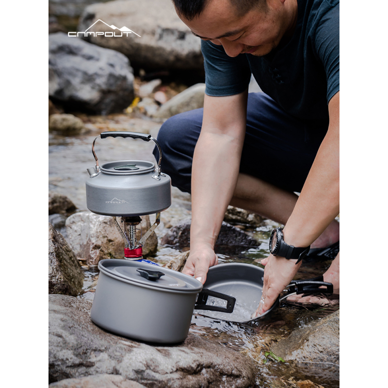 户外锅具套锅厨具烧水壶露营炊具装备用品野营餐具野炊套装便携锅