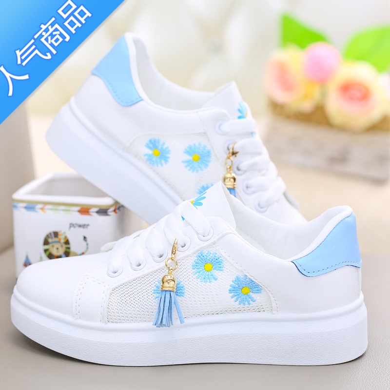 SUNTEK夏季鞋子女2023新款运动休闲鞋透气百搭学生春夏小白鞋女网面板鞋高清大图