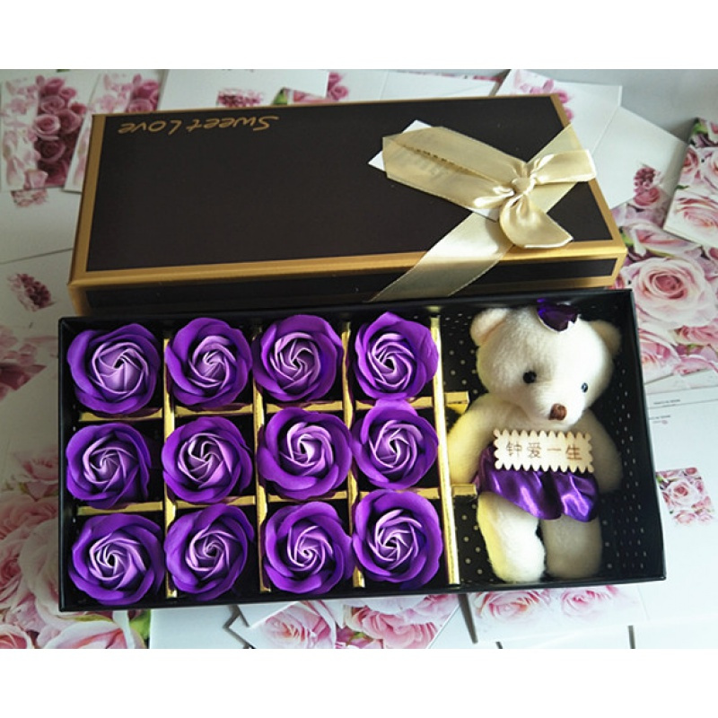 米魁18朵肥皂花礼盒创意生日教师节仿真玫瑰活动送礼品批發