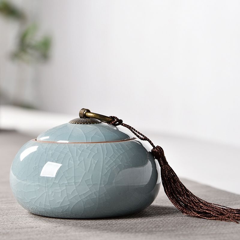 紫砂茶叶罐小陶瓷罐存茶罐装茶叶盒茶叶包装盒茶具家用密封罐茶盒迷你