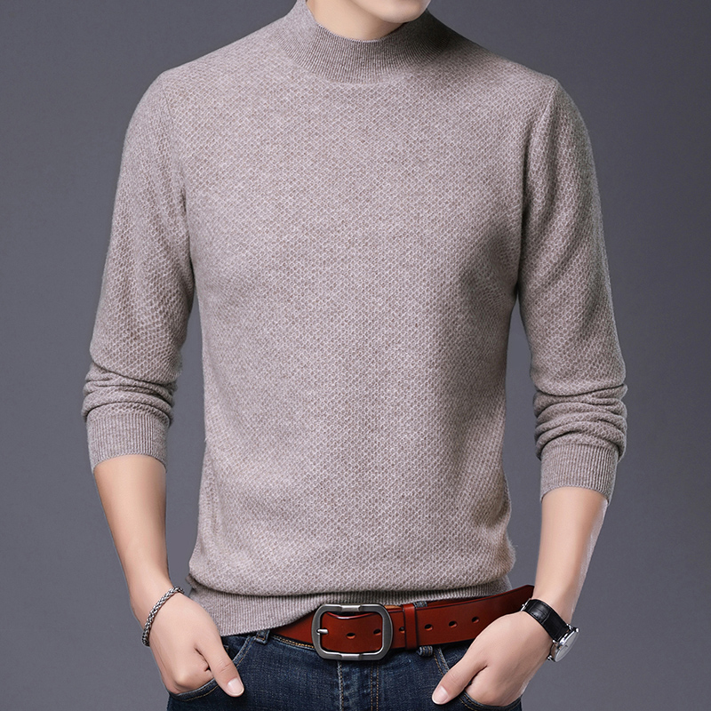 免费试穿冬装山羊绒衫男加厚鄂尔多斯市中年爸爸装毛衣冬季内搭打底羊毛衫品牌毛衣男商务休闲大码 185/100A 13012米驼