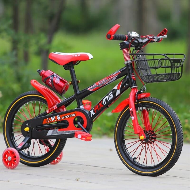 新款儿童自行车36岁男孩女孩可调辅助轮脚踏车高清大图