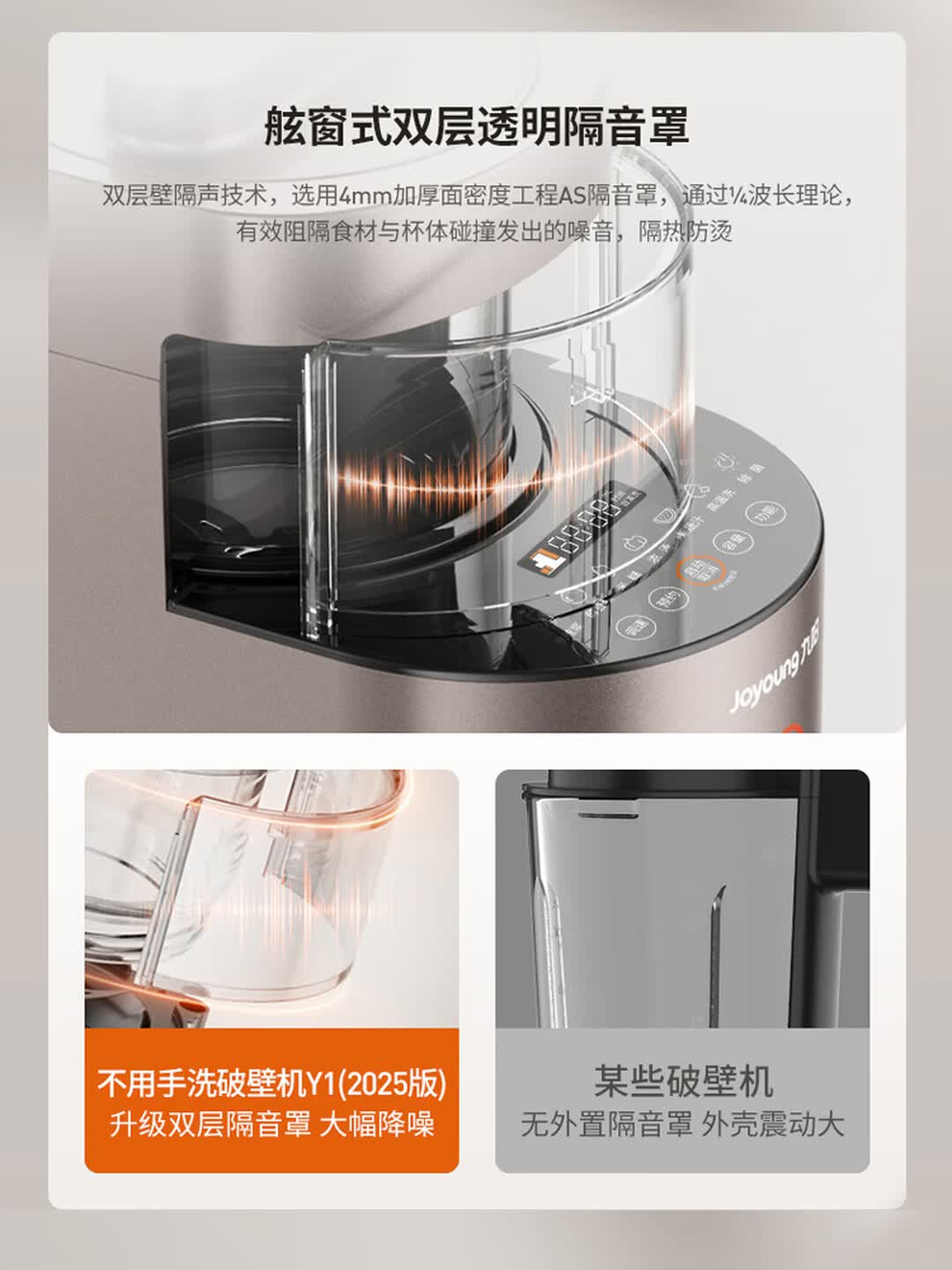 九阳破壁机豆浆机免手洗轻音多功能预约料理机1.2L五谷杂粮 Y1高清大图
