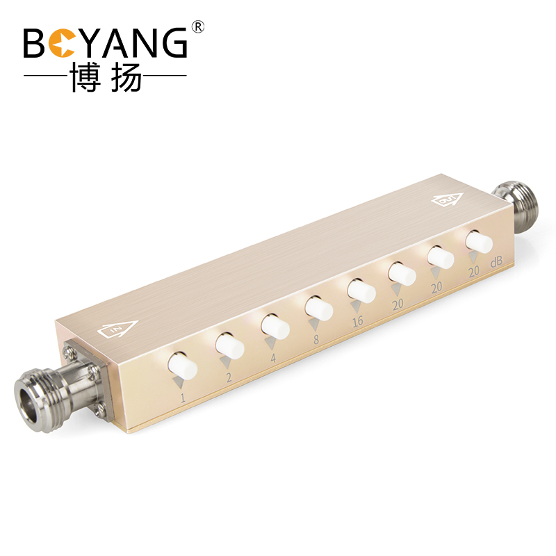 博扬 N型射频可调衰减器/信号 5W N型-KK可调0-90dB 按键步进可调衰减器0-3GHz BY-N-BJ90