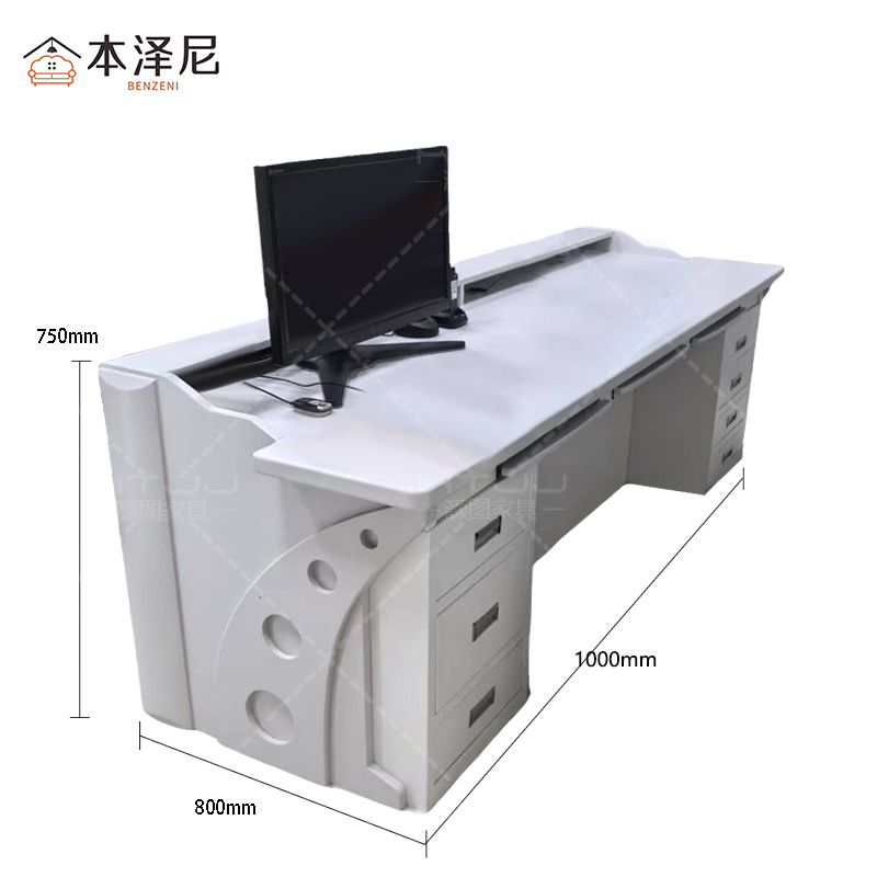 本泽尼 防护台 办公桌 HTY-B108 1000*800*750mm 米高清大图