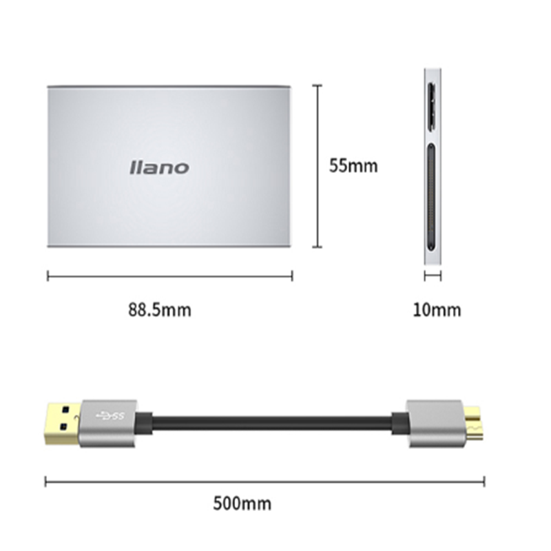 绿巨能(llano)USB3.0读卡器 多功能五合一高速读卡 多盘符读卡器 支持SD/TF/CF/MS/M2存储卡