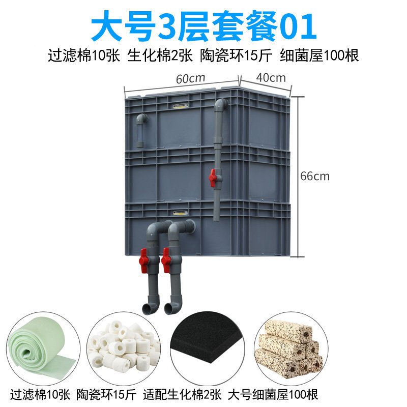 鱼缸过滤盒庭院鱼池水循环系统周转箱过滤箱上过滤自制滴流盒 diy