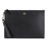 GUCCI 古驰 男士黑色GG Marmont系列皮革手拿包 475317-DJ20T-1000