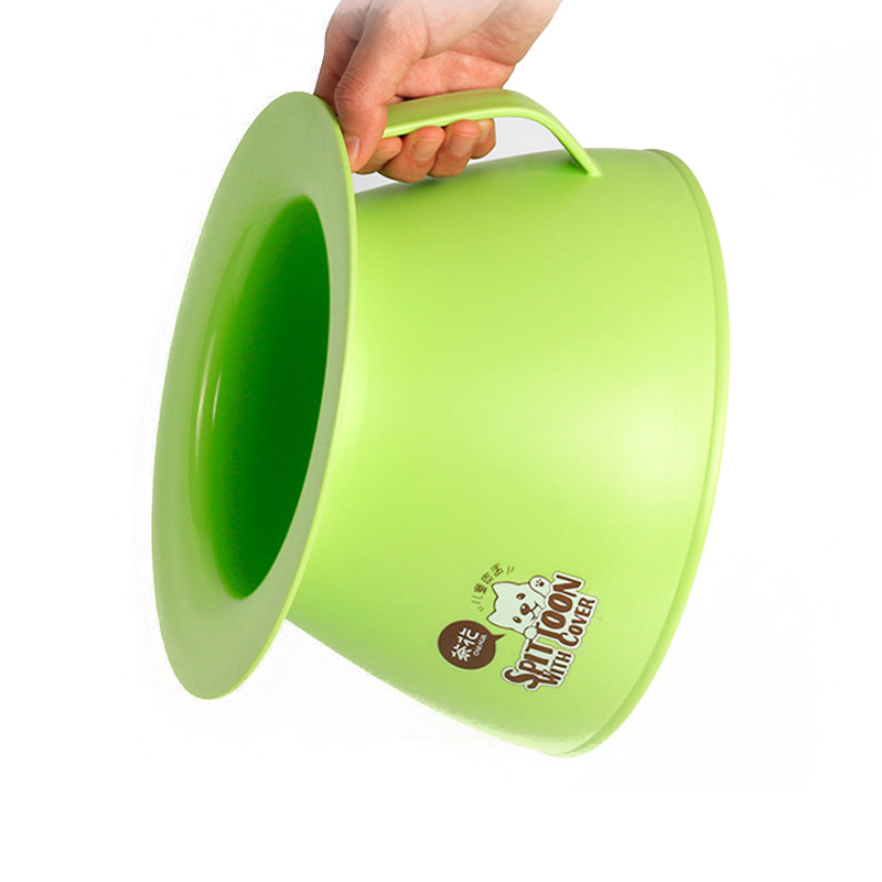 茶花痰盂塑料加厚儿童家用便盆尿壶坐便器男女带盖小号成人尿盆尿桶 2006(绿色)高清大图