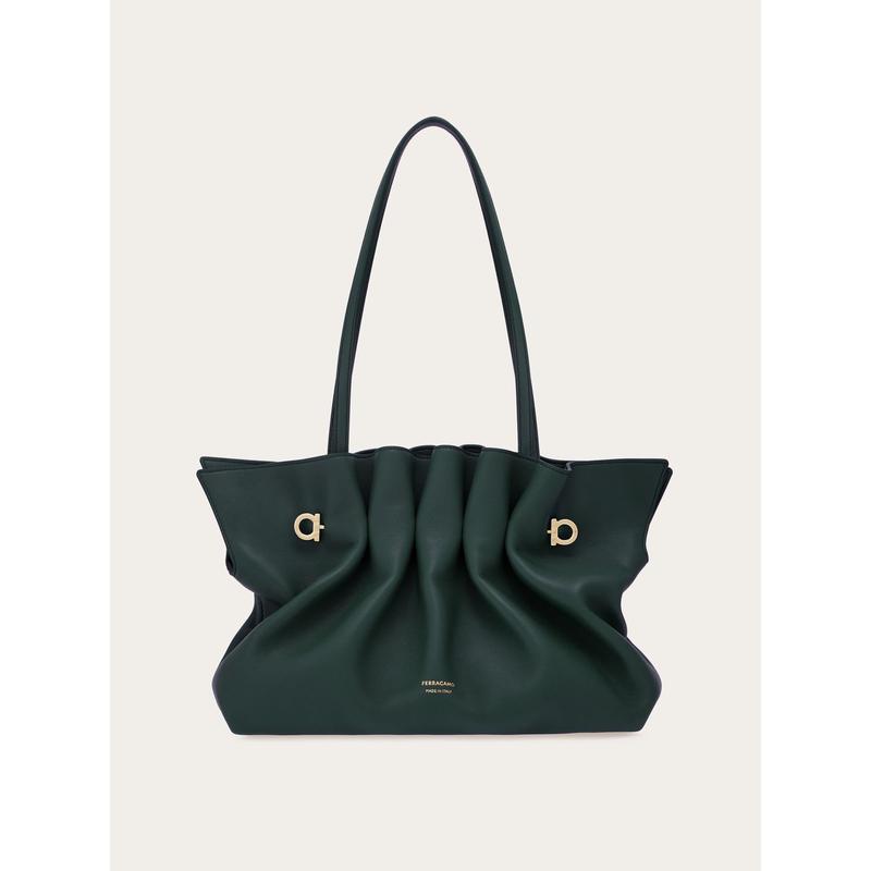 Ferragamo/菲拉格慕女士通用款真皮折叠包小巧便携百搭通勤手提斜