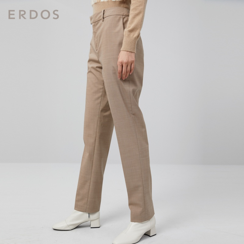 ERDOS 20春夏通勤百搭棉质女长裤简约舒适