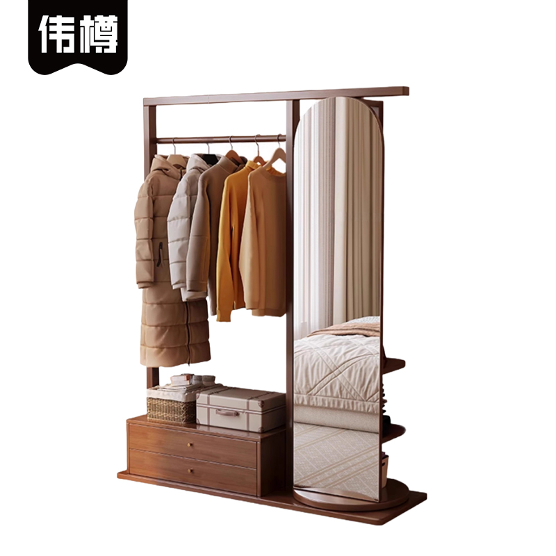 伟樽实木衣帽架80*40*168cm个高清大图
