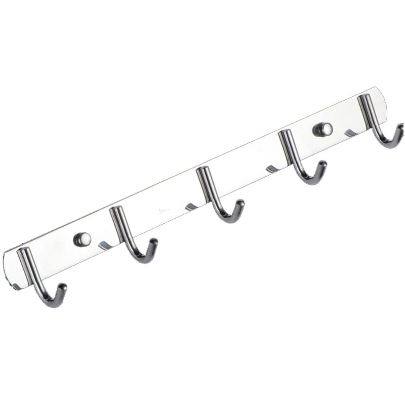 特厚304不锈钢圆钩4钩4钩门背挂钩家用创意挂钩墙壁挂衣架不锈钢厨房