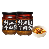呷哺呷哺 野山椒牛肉酱 220g*2瓶 拌菜拌面香辣酱 牛肉酱下饭菜拌饭酱