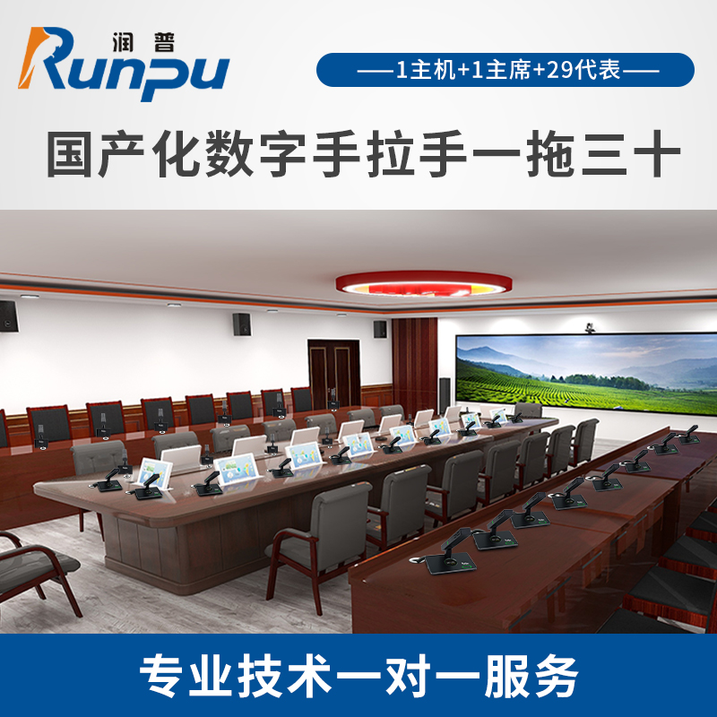 润普国产化手拉手系统 RP-YS6860(1+30)专业有线麦克风工程会议话筒桌面鹅颈麦一拖三十