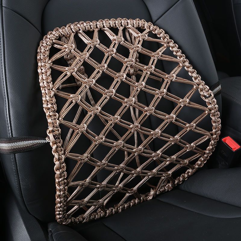 汽车腰靠夏季木珠按摩护腰垫冰丝网透气靠枕腰枕车内座椅靠垫腰托特价