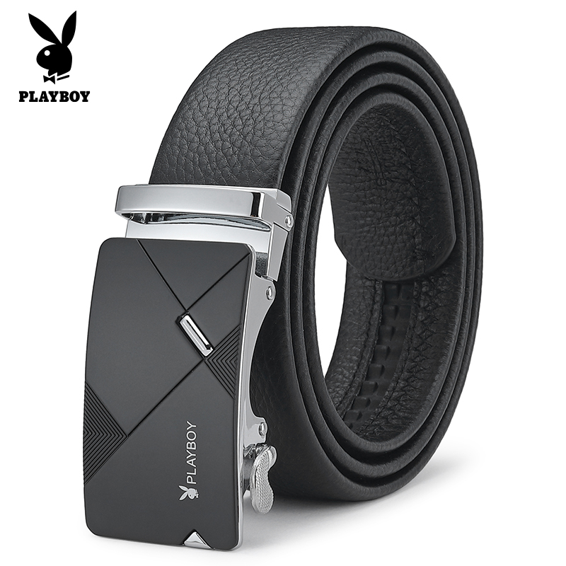 花花公子皮带男士真皮生日礼物纯牛皮自动扣腰带时尚耐用男式士裤高清大图