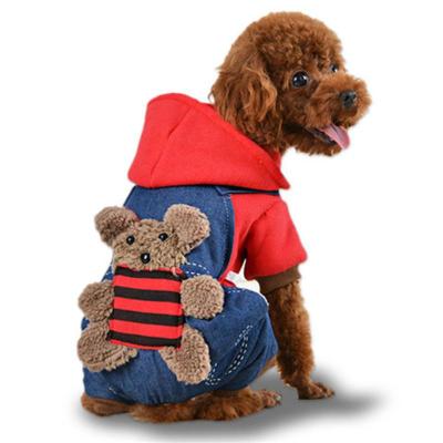 狗狗衣服秋冬装泰迪比熊四脚衣服宠物用品幼犬小狗狗衣服红色xs