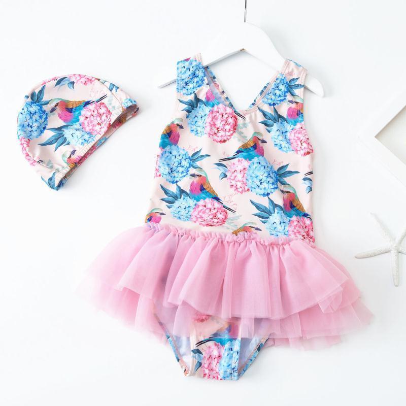 儿童泳衣连体分体泳衣女宝宝温泉比基尼女孩公主游泳套装x5
