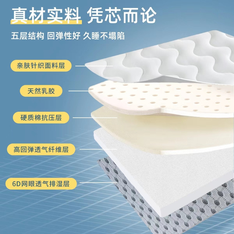 南极人(NanJiren)家纺 乳胶床垫1.8米软垫家用加厚双人床榻榻米垫子租房专用海绵学生宿舍单人