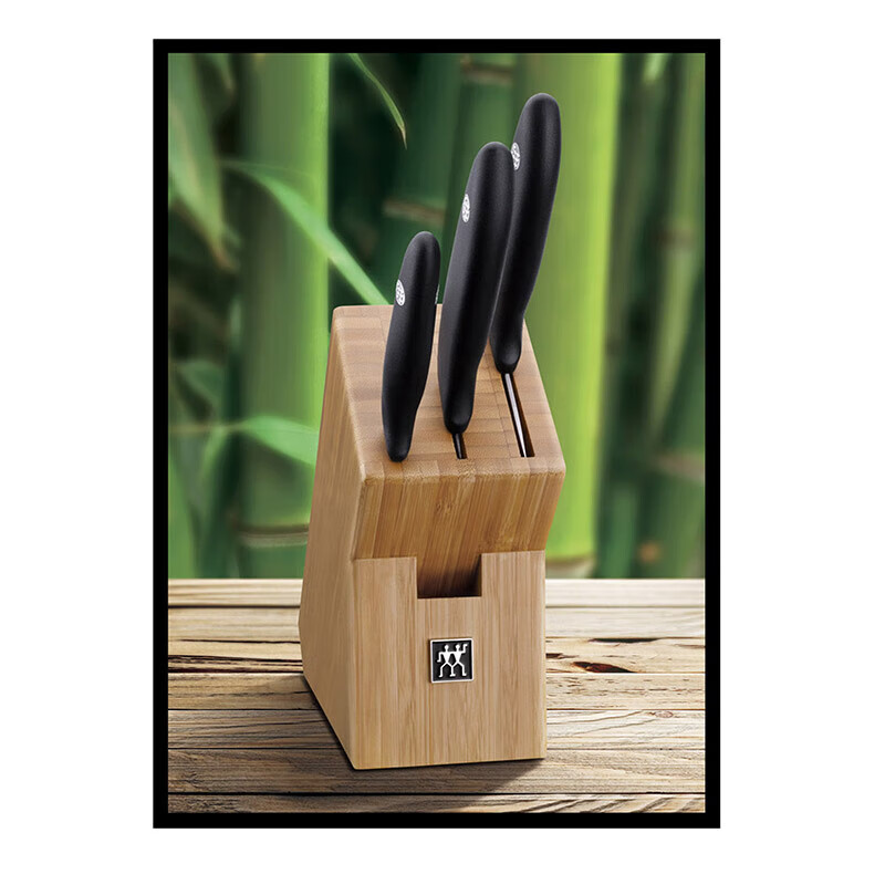 双立人(ZWILLING)家用刀具套装切菜切肉竹制插刀架四件套1012416高清大图
