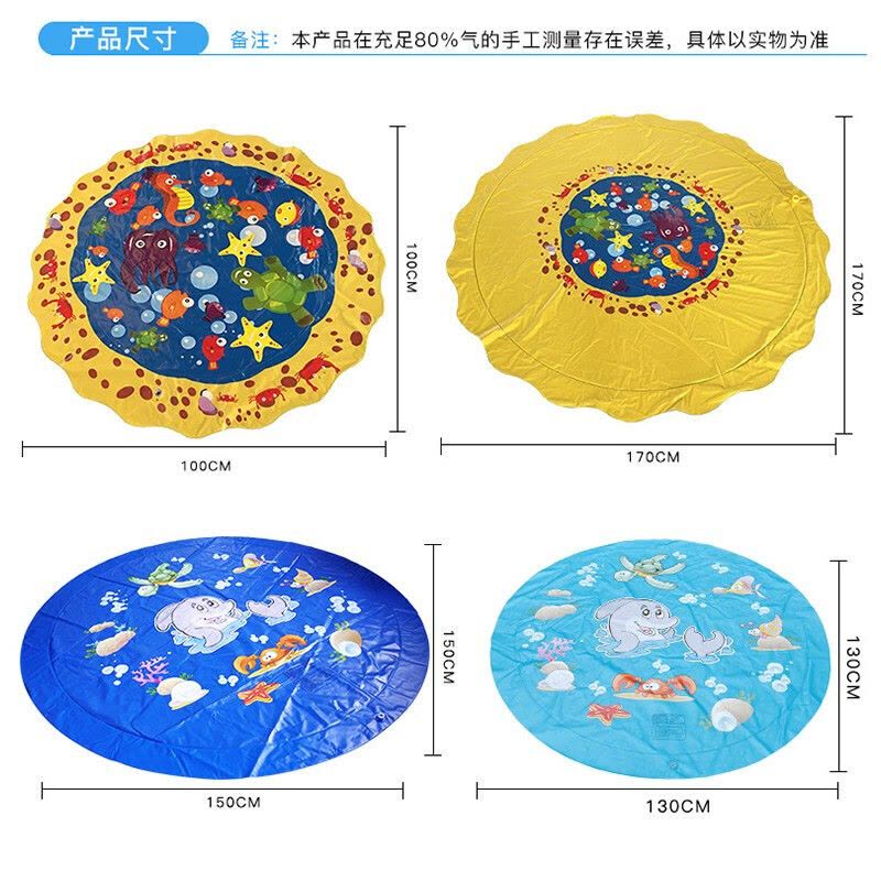 喷水垫儿童夏日戏水垫沙滩玩具户外坪花园洒水游戏垫海豚鲨鱼水垫 1.7m蓝色海豚图片