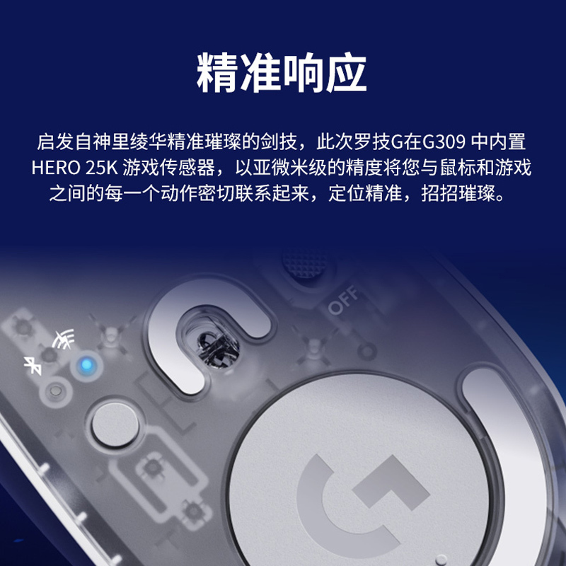 罗技(Logitech)G309无线蓝牙鼠标 原神联名定制版 联动神里绫华电竞小gpw轻量化宏编程笔记本电脑鼠标
