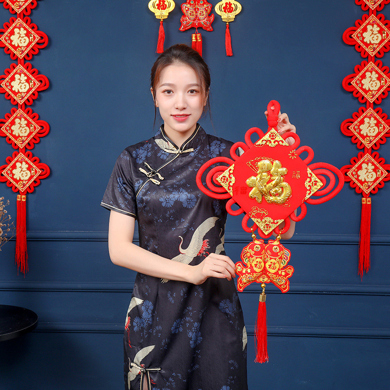 20#中国结金福流苏挂件 40*75cm
