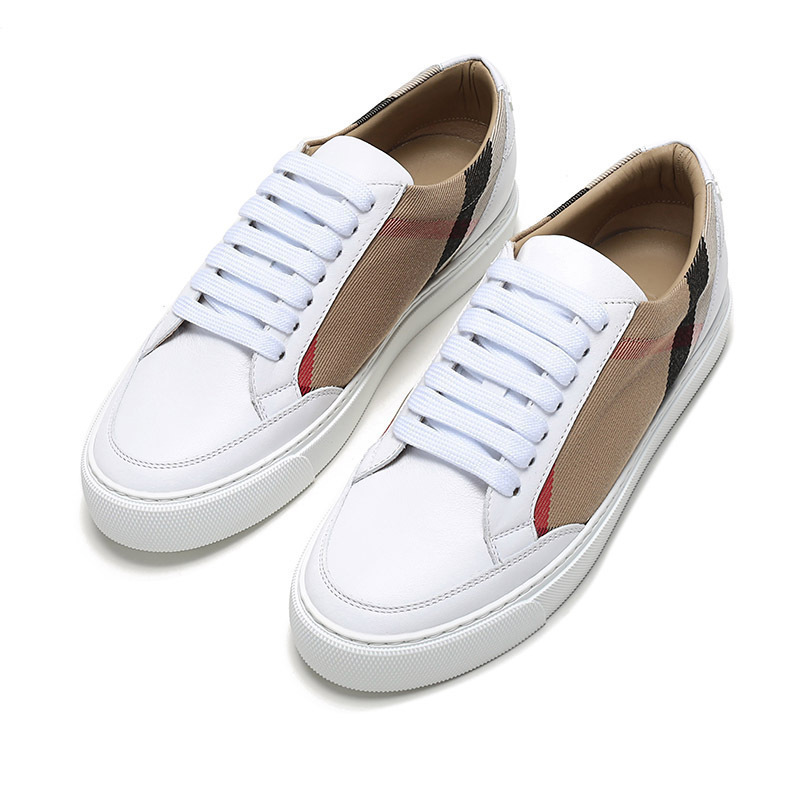 burberry博柏利女款织物配皮系带休闲运动鞋板鞋80243261