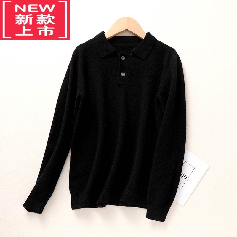 可莉允秋冬新款儿童POLO领纯衫女童套头套头毛衣男童洋气针织衫图片