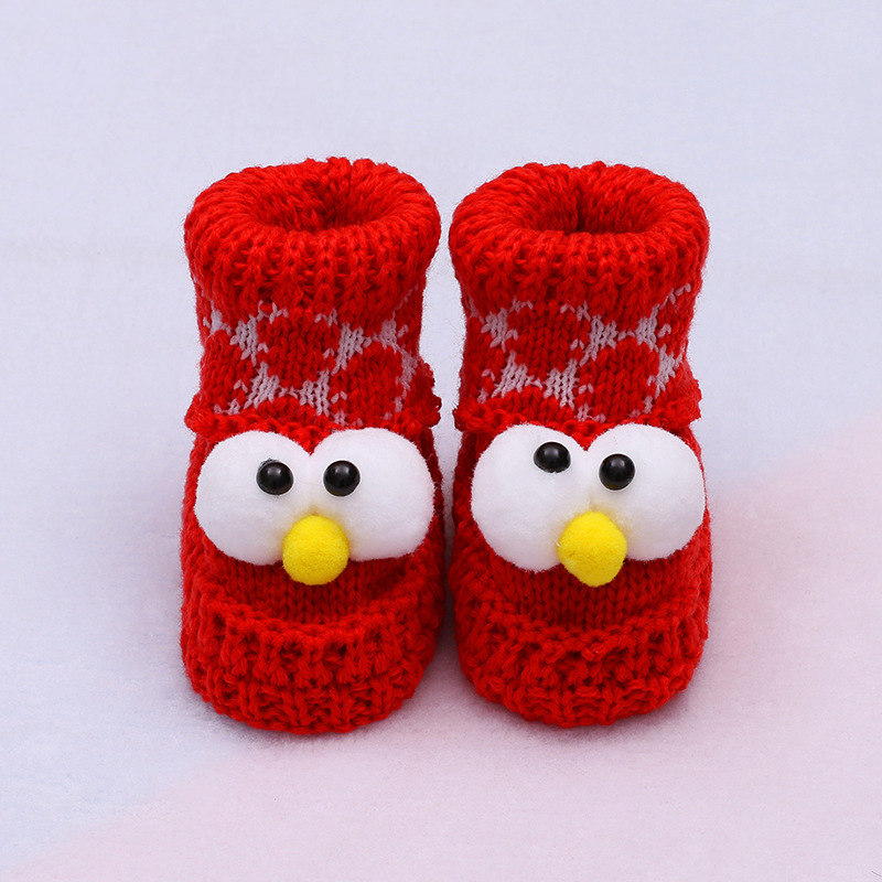 七色王国手工成品编织春秋婴儿毛线鞋新生儿毛线鞋子宝宝针织鞋036个