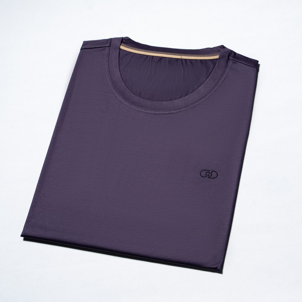 尘界男士短袖T恤衫2025夏季款时尚休闲纯色圆领衫高清大图