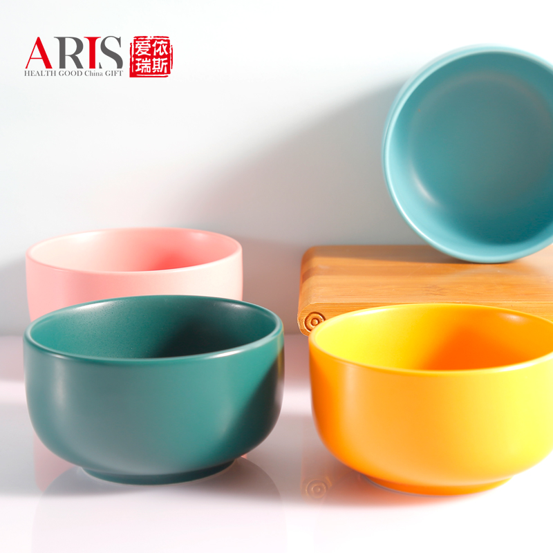 爱依瑞斯(ARIS) 马卡龙 4头陶瓷餐具 AS-M04H 4.5英寸饭碗4个高清大图