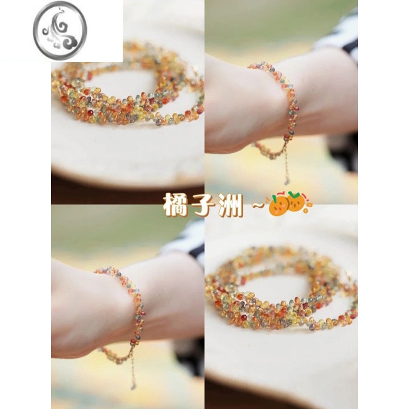 JiMi橘子洲适合夏日佩戴小众手链文艺女款俏皮精致串珠仿水晶手链高清大图