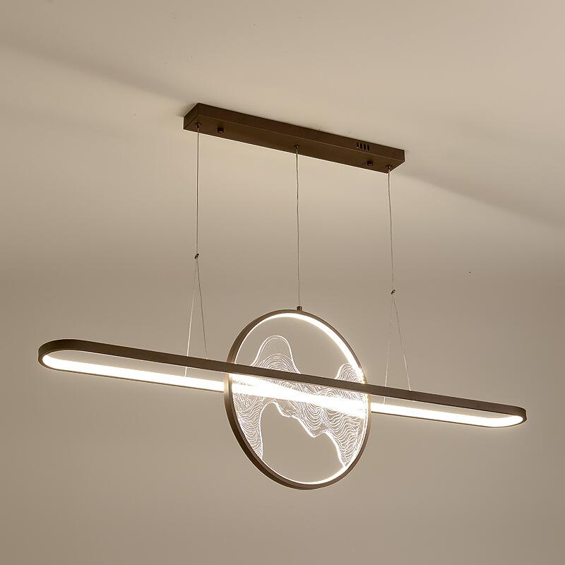 led灯餐厅长方形吊灯