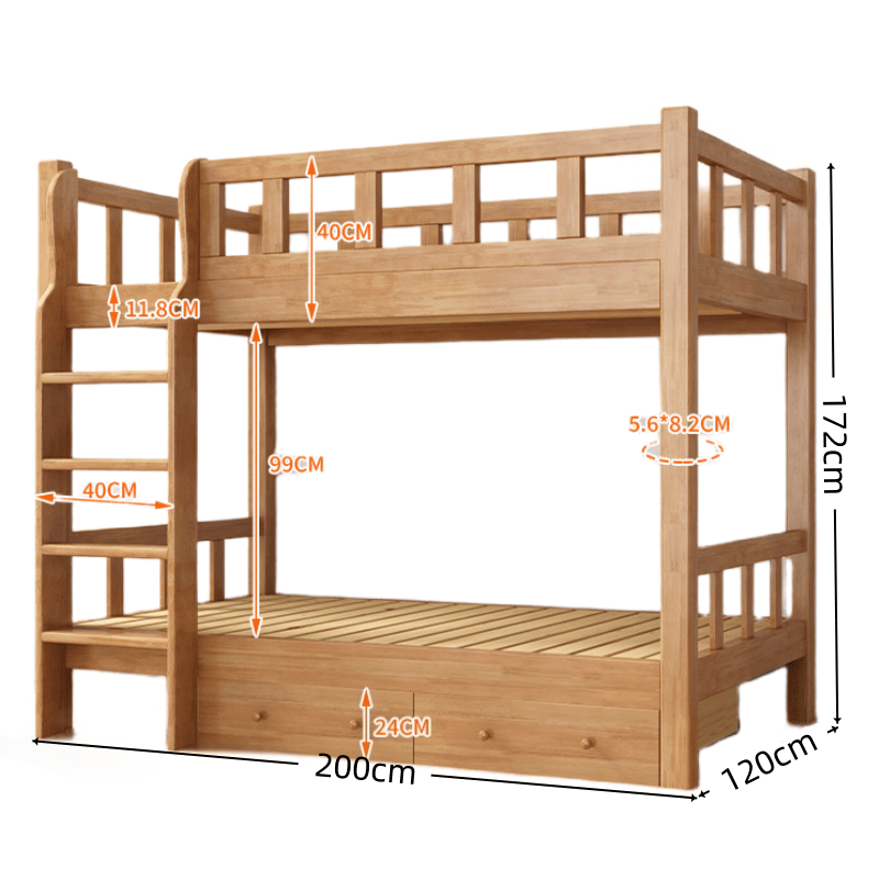 鑫木樽实木双层床200*120*172cm张高清大图