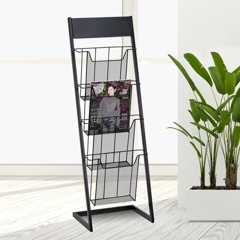 宣传展示架北欧报刊杂志架单页架资料架闪电客落地收纳架铁艺置物书报