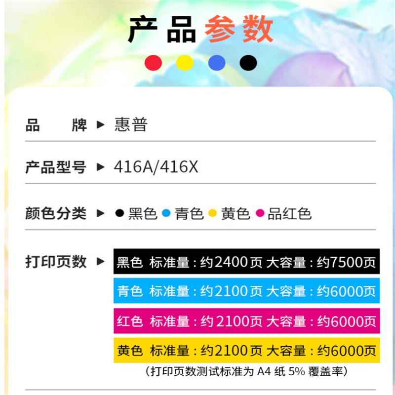 惠普(HP) W2041A 416A (硒鼓/单支装/青色) 硒鼓/墨粉高清大图