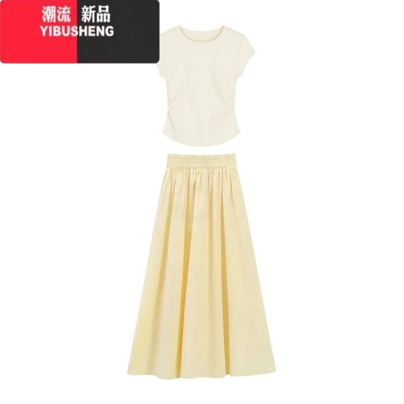 YIBUSHENG天多巴胺穿搭一整套黄色初恋清纯奶甜连衣裙子季女装2024新款图片