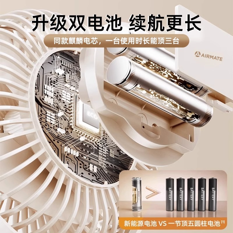 艾美特usb夹式充电风扇小型办公室桌上宿舍便携台式迷你桌面高清大图