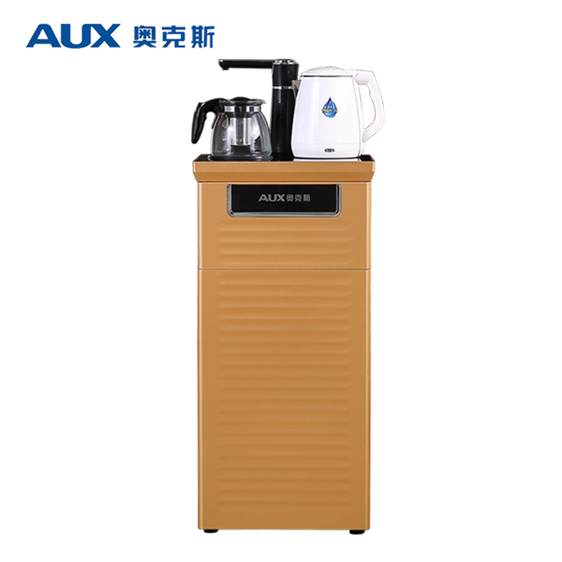 奥克斯/AUX 茶吧机 立式 YCB-0.75A 家用养生茶吧 金色 冷热型饮水机 下置式 自动上水 柜式 童锁 净水桶