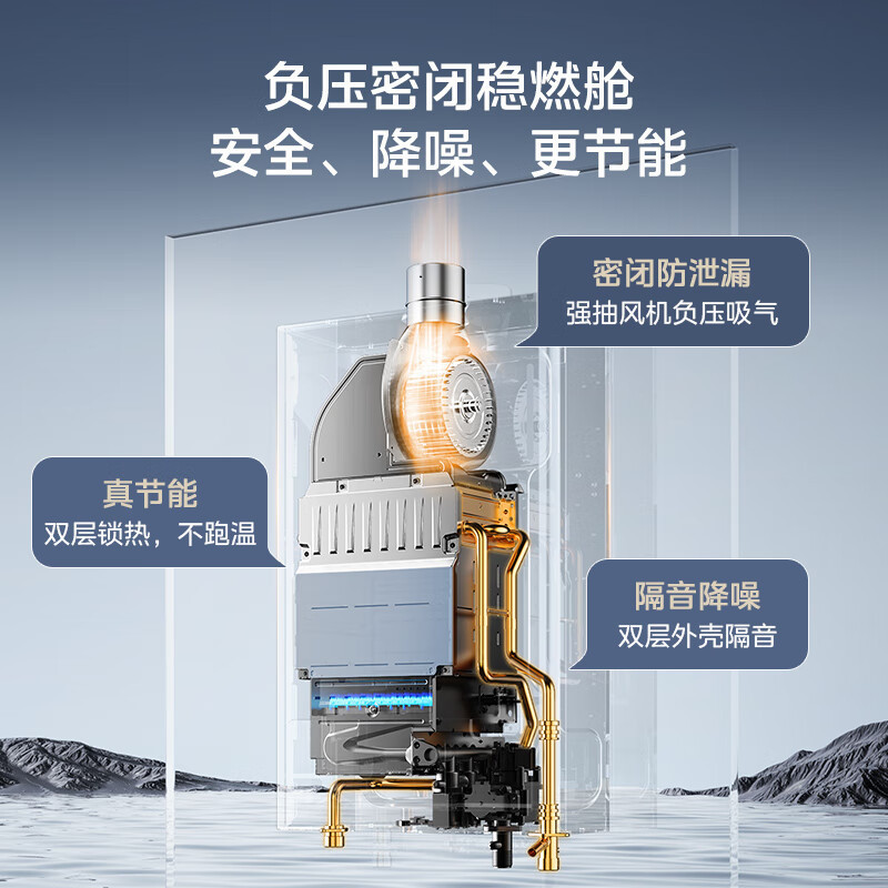 [美的智能家电]13升家用燃气热水器 水气双调 JSQ25-HWA(天然气)精准控温 变频恒温 节能省气 低水压启动