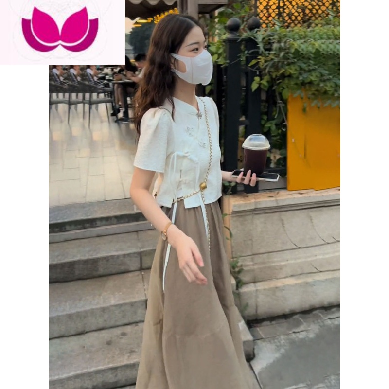 七斓轻熟风裙子港味盐系穿搭上衣套成套搭配女装半身裙时尚套装高清大图