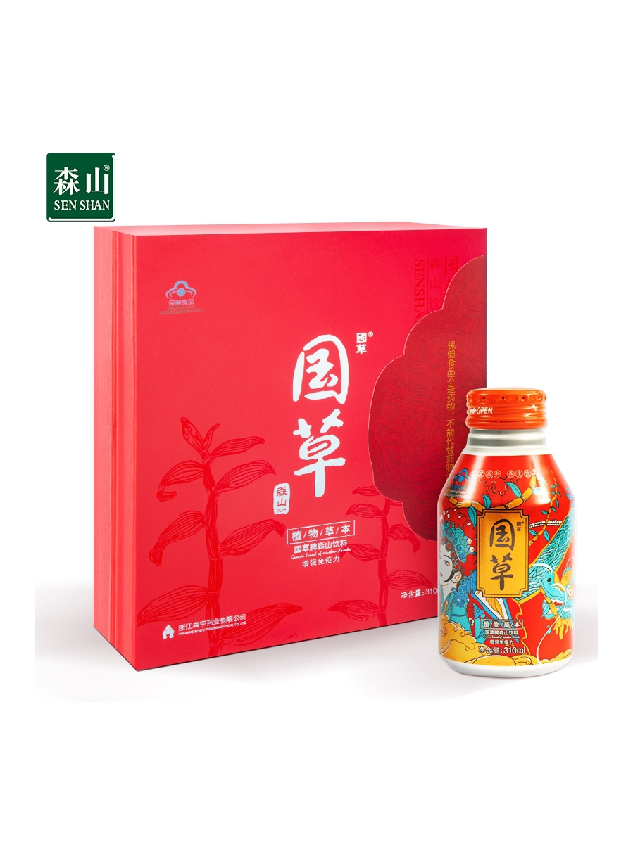 国草牌森山饮料310ml瓶6瓶套餐铁皮石斛养生饮品礼盒装参数