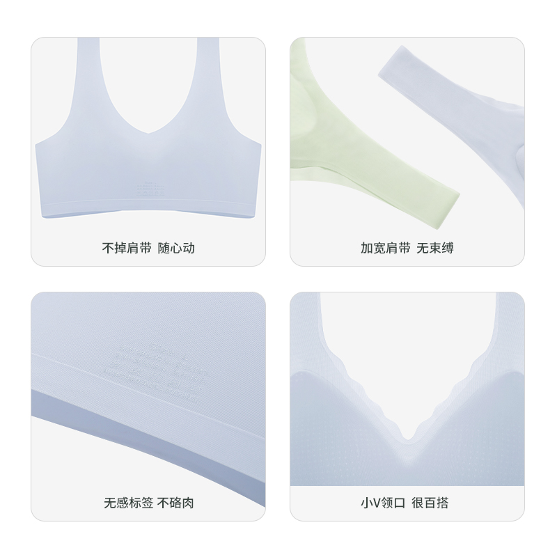 内衣女夏薄款冰丝凉感透气无痕聚拢防下垂美背2025新款背心式文胸高清大图